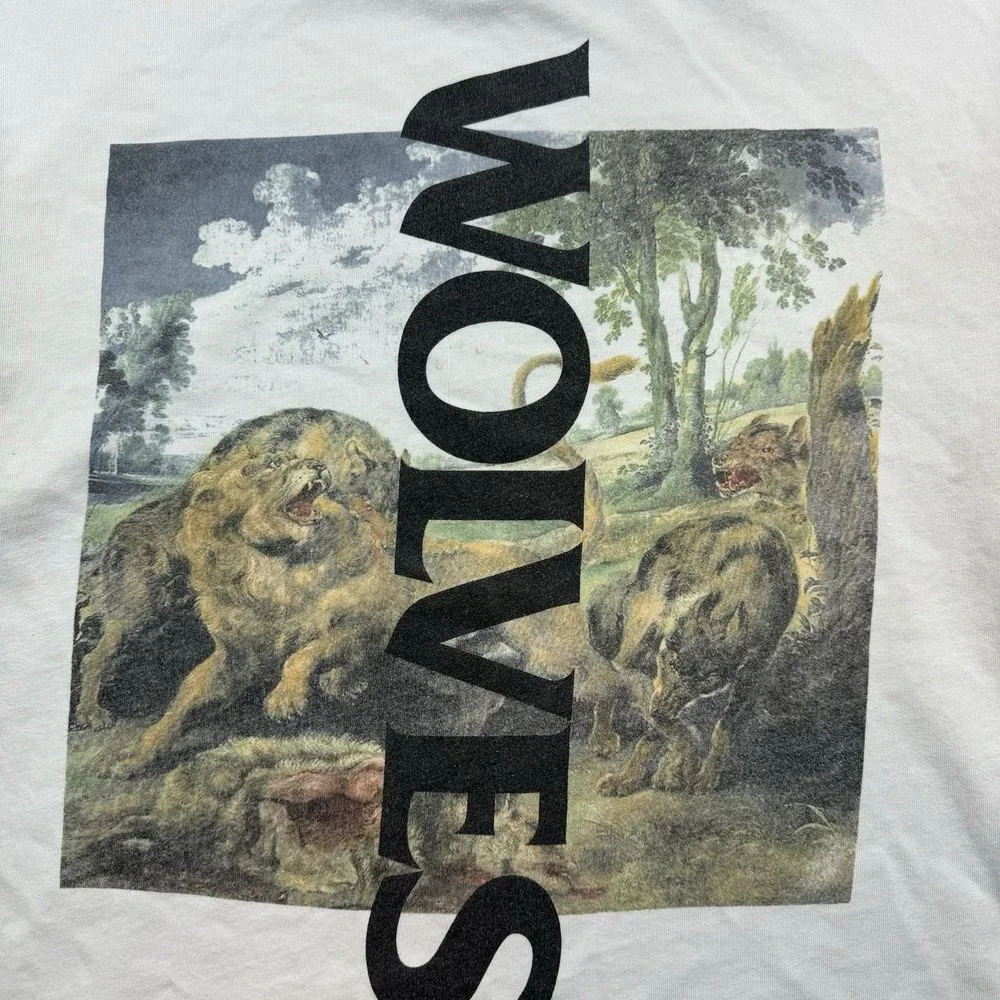 Darc Sport T Shirt Men's XXL White Wolves Bodybuilding Gym Workout Boxy Fit‎ - Picture 2 of 14